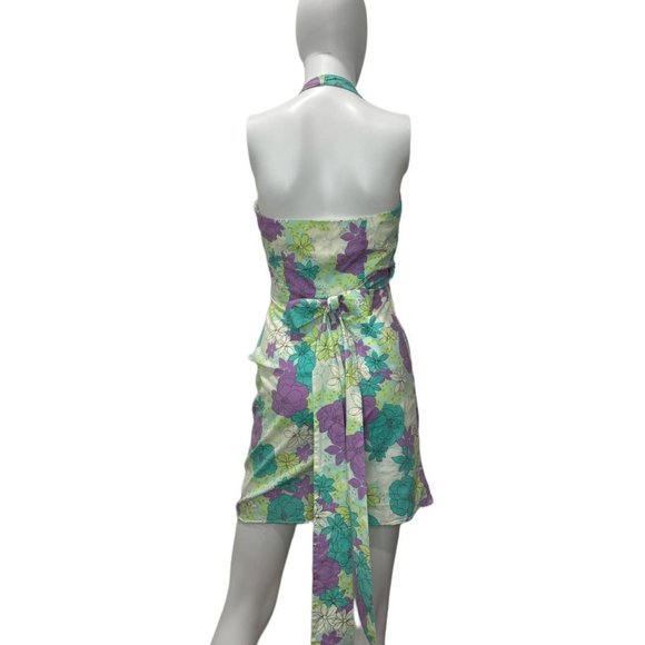 Vintage 1980s Floral Halterwrap Dress - Picture 7 of 8